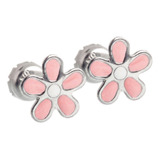 Aros Aritos Abridores Flor Petalos Rosa Acero Quirurgico