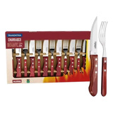 Set Cubiertos Tramontina Churrasco Polywood Jumbo Asado X12