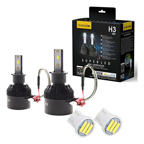 Kit Super Led Code 8000k H1 H3 H4 H7 H8 H9 H11 H16 Hb3 Hb4 