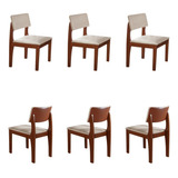 Kit 6 Cadeiras Para Mesa De Jantar Turim Castanho Hewt