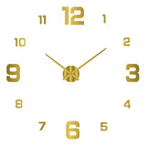 Reloj De Pared Dorado De 80-130 Cm Para Oficina En 3d Para D