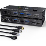 Mst Dual Monitor Displayport 1.4 Kvm Switch 4k 60hz Para 2 .