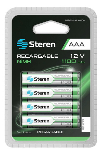 Pila Batería Recargable A A A (triple A) 1100mah Steren