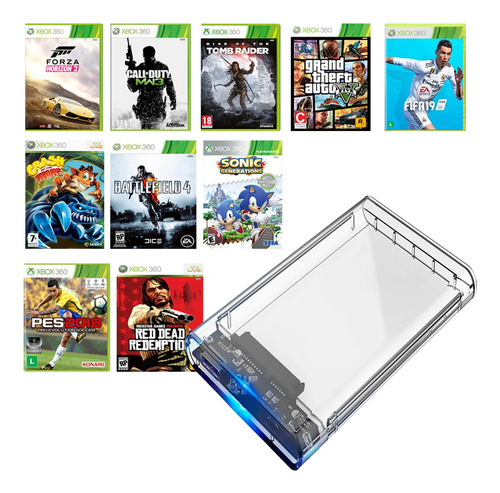 Hd 160gb + 10 Jogos Com Aurora P/ Xbox 360