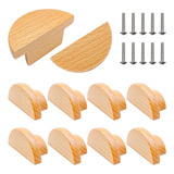 Bmgop 10 Pomos De Madera Para Cajones De Madera Semicirculo,