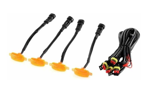 Set 4x Mini Lámparas 12 Led Luz Ámbar Parrilla Universales