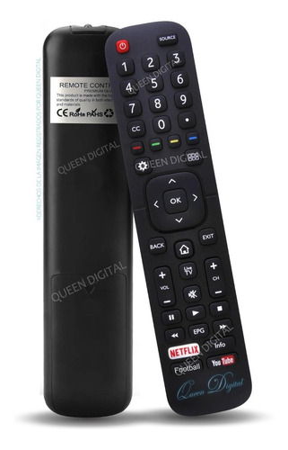 Control Remoto En2h27 Para Hisense Bgh Noblex Vusmart Tv 4k