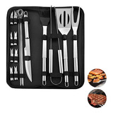 Set Estuche Kit Accesorios Y Utensilios Para Bbq Carne Asada