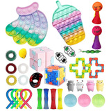 Kit 32 Piezas De Gran Tamaño Pop It Push Burbuja Fidget Stre