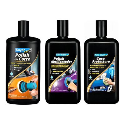 Polish Pulimento Abrillantador Cera Automotriz Kit 3 Pizas | Envío gratis