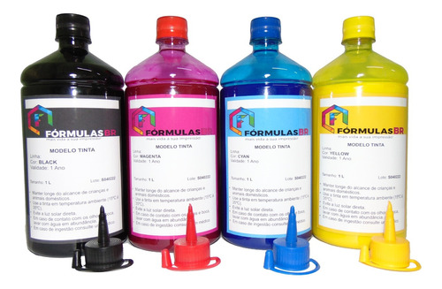 Kit 4 Tinta Pigmentada Compatível Epson L355 Formulasbr 4l