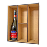 Caja Madera Mdf Para 2 Botellas Y Compartimentos S/botella