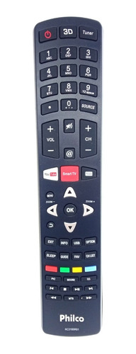 Controle Remoto Tv Philco Smart  3d You Tube Apps Rc3100r01