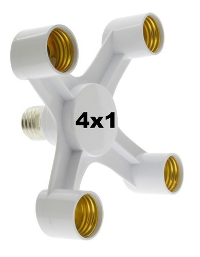Adaptador Soquete Bocal E27 - 4x1 - 4 Lâmpadas - Quadruplo