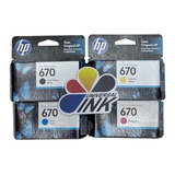 Cartuchos Hp 670 Juego X4 N-c-m-y Originales