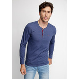 Polera Hombre Manga Larga Maryland Azul Fw 2023 Ferouch