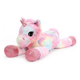 Juguete De Peluche De Unicornio Gigante De 43.3 Pulgadas, Al