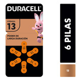 Pila Para Audífonos Duracell Tamaño 13 X6 Unidades