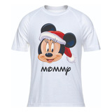 Camisetas Navideñas Mickey Minnie Mouse X2 Unds Blanco