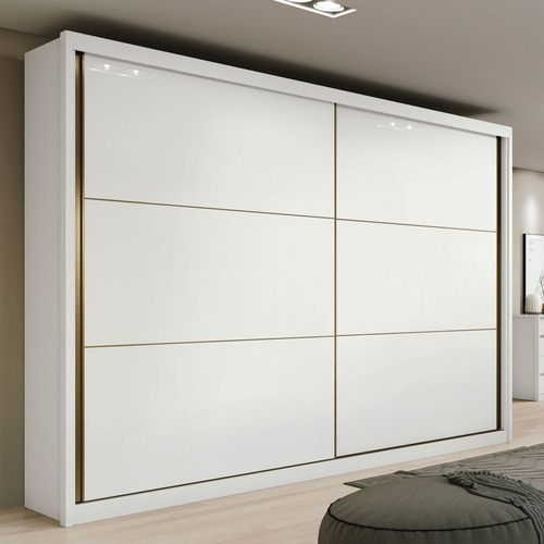 Guarda-roupa Móveis Lopas Toronto Plus Cor Branco De Mdf Com 2 Portas  Corrediças