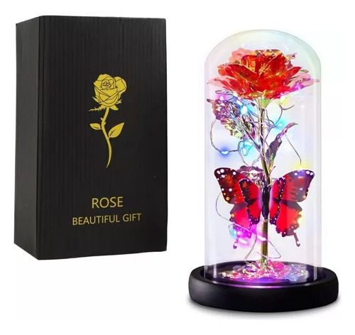 Flores Artificiales Rosa Eterna Regalos Para Mujer Mariposa