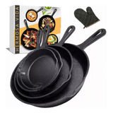 4pcs Sartenes De Hierro Fundido Skillet Set De Sartenes