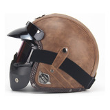 Casco Moto Abierto 3/4 Vintage Cafe Racer Certificado .