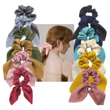 Cintas Para El Pelo Elásticas Scrunchie Satín 12 Colores