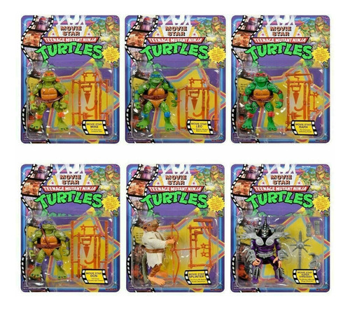 Set De 6 Figura Teenage Mutant Ninja Turtles Movie Star-lt12