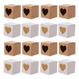 Cajas De Regalo En Forma De Corazón, Caja De Cartón Kraft, 6