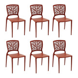 Kit 6 Cadeiras Joana Terracota Tramontina 92058/242