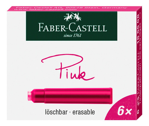 Cartuchos Repuesto De Tinta Fucsia Faber-castell X6 Und.