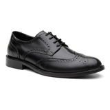 Sapato Social Masculino Brogue De Amarrar Sola Couro 