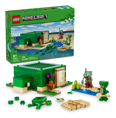 Lego® Minecraft® La Casa-tortuga De La Playa  Juguete De Construcción Con Personajes Y Figuras Del Videojuego  Para Niñas Y Niños De 8 Años En Adelante 21254