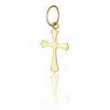 Pingente Ouro 18k Cruz Crucifixo 10mm Polido Brilhoso