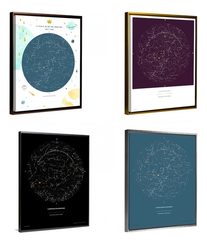 Cuadro Mapa Estrellas Personalizado Regalo Perfecto Canvas