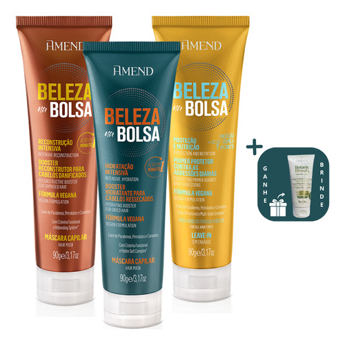 Kit Amend Beleza Na Bolsa - Hidratação + Reconstrução + Leav