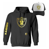 Kit Sudadera + Gorra Sublimada Estilo Las Vegas Raiders Gold