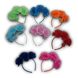 10 Vinchas 3 Flores  Colores Premium