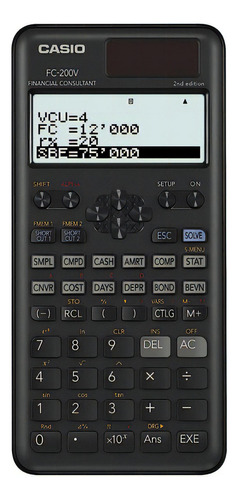 Casio Financiera Modelo Fc-200v 2edicion Local A La Calle Color Negro