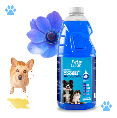 Desinfetante Pet Clean Neutralizador Odor Xixi Coco Cães 2l