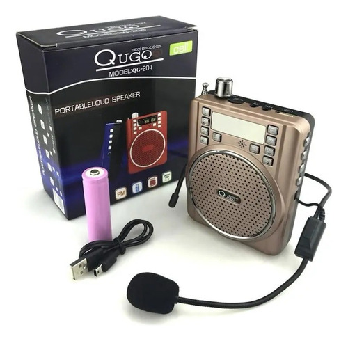 Megafono Parlante Radio Con Auricular Micrófono Fm Usb  Bt