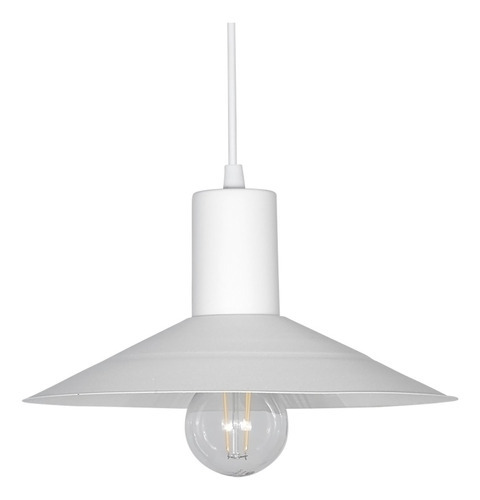 Lampara Colgante Metalica 1 Luz Rennes Ø25cm Ferrolux Color Blanco