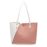 Bolsa De Mano Elegante Para Mujer Cosmetiquera Tote Bag Color Rosa