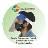 Cubrebocas Lavable Tricapa Y Careta De Protección Facial