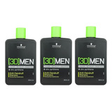 3 Shampoo Anti Caspa Premium 3d Men Schwarzkopf X250ml 
