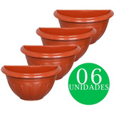 Kit Vaso Meia Lua Florença 3,3 Litros Rischioto Marrom 6 Und