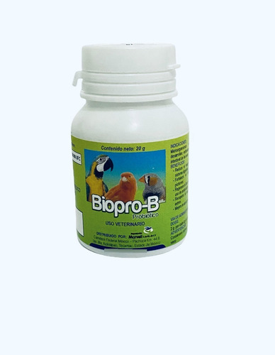 Biopro-b 20 G Probiótico Para Canarios, Loros Y Otras Aves