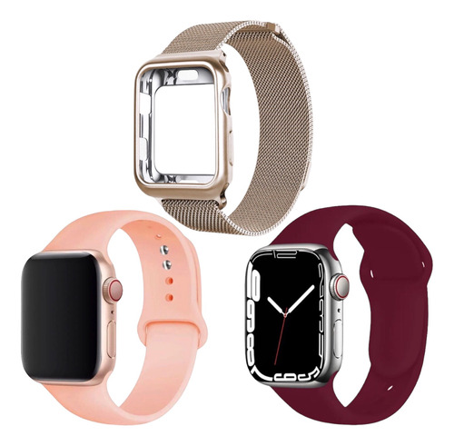 Kit Día De Las Madres Para Apple Watch: Metálica + 2 Silicón