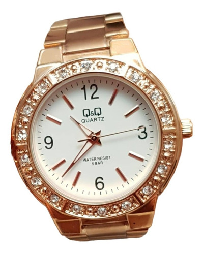 Reloj Para Dama Q&q Original Oro Rosa + Envío